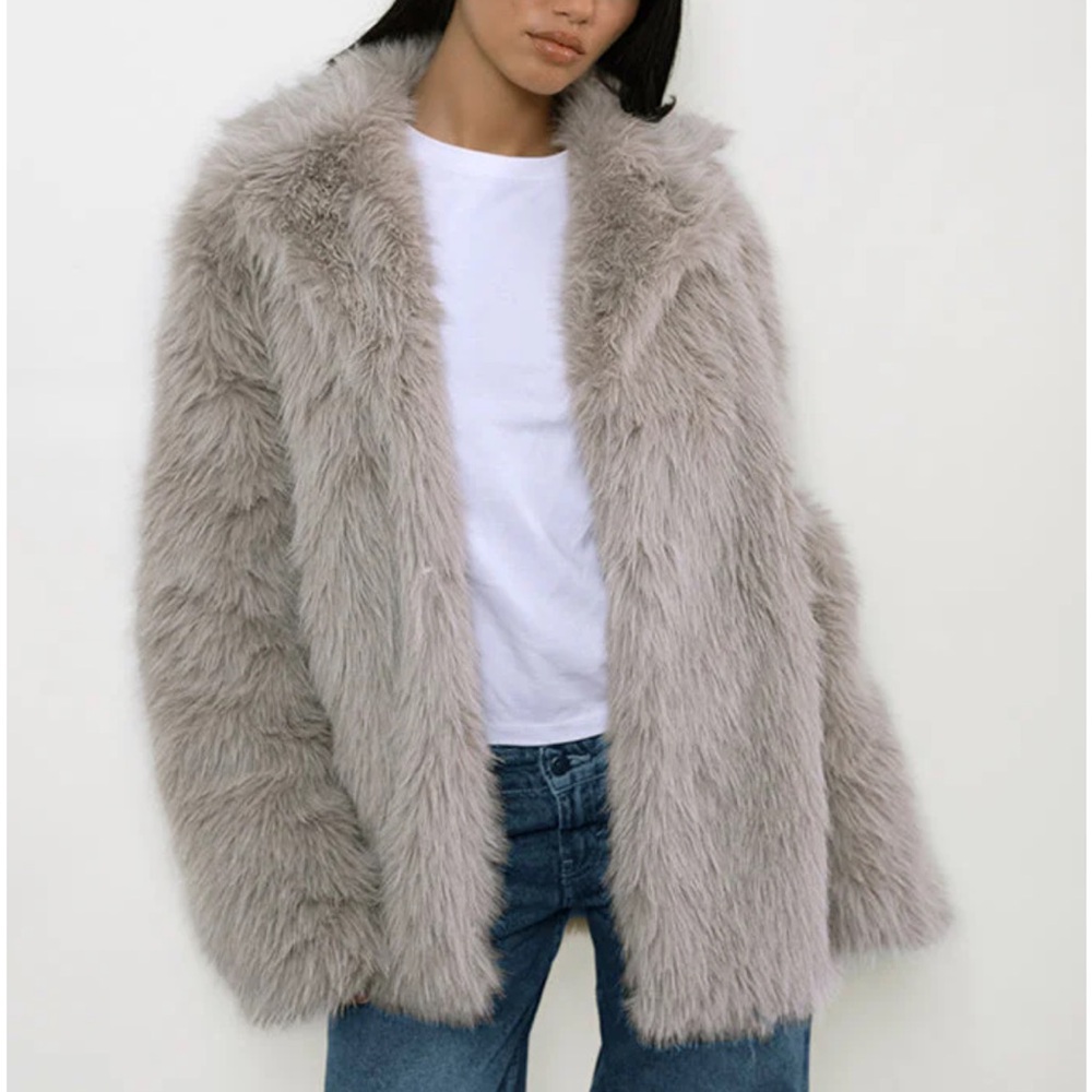 motel rocks faux fur jacket